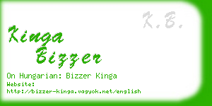 kinga bizzer business card